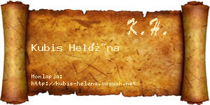 Kubis Heléna névjegykártya